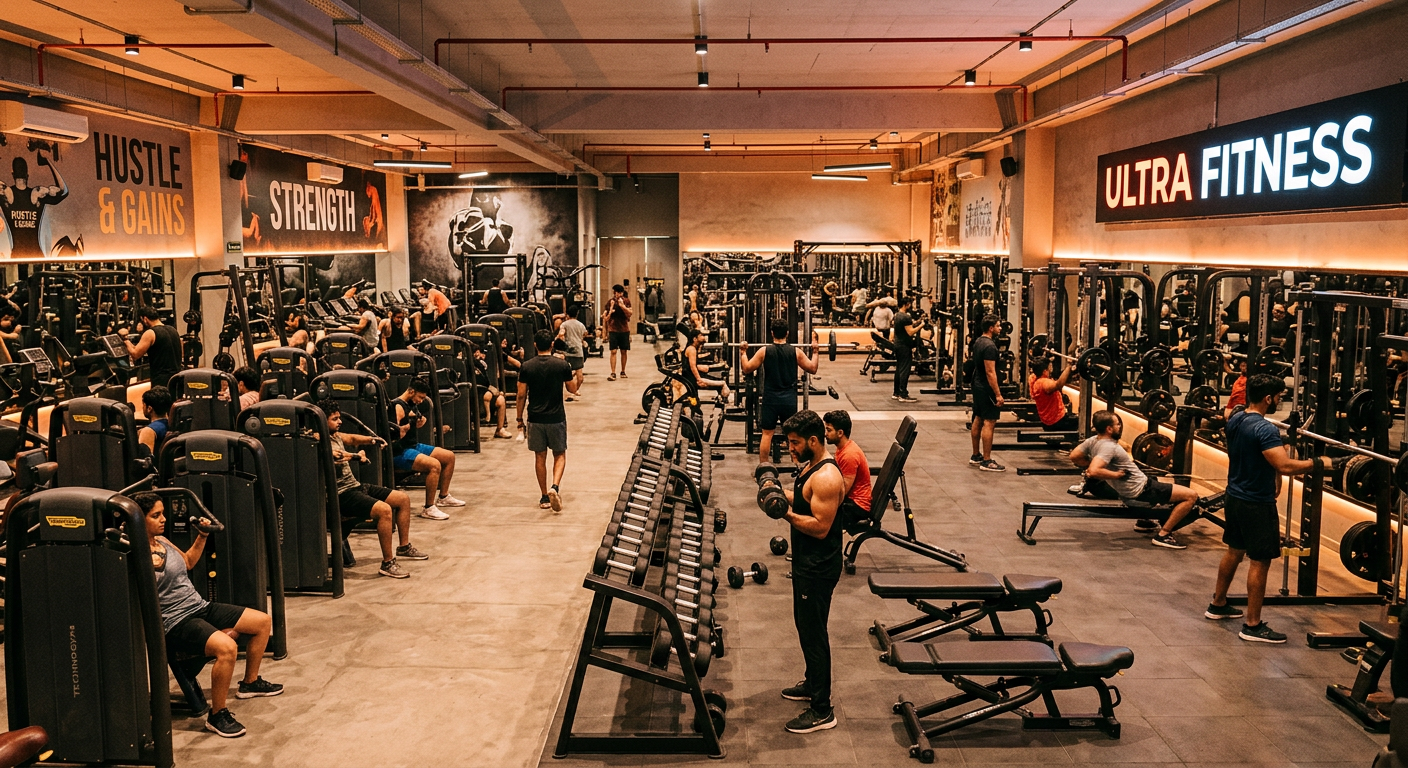 AR Fitness gym floor with modern equipment in AP Colony, Gaya