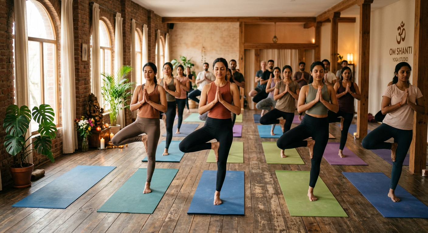Yoga class at AR Fitness studio in AP Colony, Gaya, Bihar